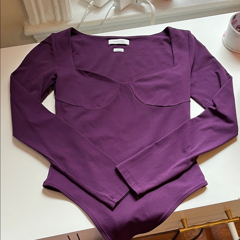 Babaton Deep Purple Long Sleeve Bodysuit